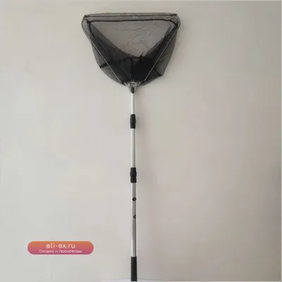 Телескопическая сачковая сеть для рыбалки из нержавеющей стали и алюминия с нейлоновой сеткой