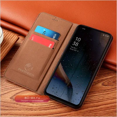 Чехол-книжка из натуральной кожи Napa для Vivo iQOO 3/5/7/8/9/10/11/11S/12/13/15 Pro с внутренним сетчатым узором и функцией кошелька