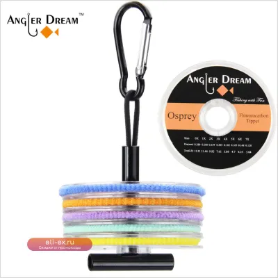 Леска для нахлыста из флюорокарбона с держателем