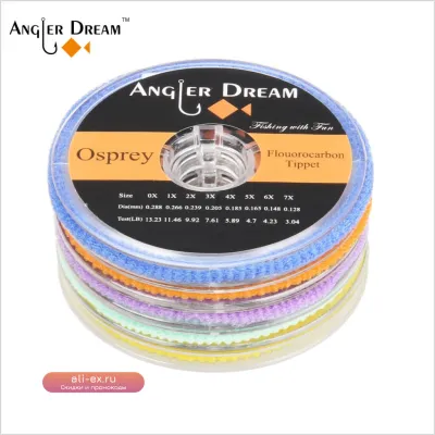 Леска для нахлыста из флюорокарбона с держателем