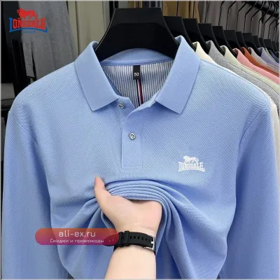 Мужская поло с длинным рукавом для весны и осени