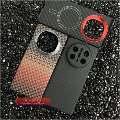 Чехол-книжка для Huawei Mate X6 из карбона и арамидного волокна с магнитной застежкой