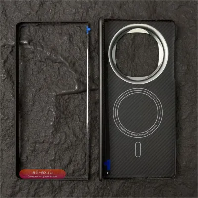 Чехол-книжка для Huawei Mate X6 из карбона и арамидного волокна с магнитной застежкой