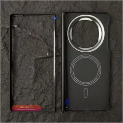 Чехол-книжка для Huawei Mate X6 из карбона и арамидного волокна с магнитной застежкой