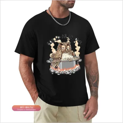 Футболка Boiled as an Owl Винтаж Хлопок Графика