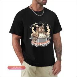 Футболка Boiled as an Owl Винтаж Хлопок Графика