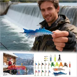 Рождественский календарь обратного отсчета "Рыболовный" с набором приманок на 24 дня для рыбаков