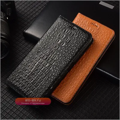 Чехол-книжка из натуральной кожи для Xiaomi Poco X7/X6/X5/X4/X3/X2 Pro GT NFC Neo с отделением для карт