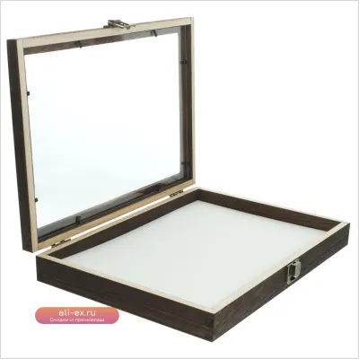 Деревянная винтажная коробка для демонстрации насекомых с акриловой рамой, прозрачной пылезащитной крышкой и настольной витриной