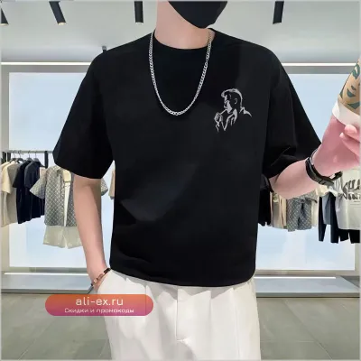 Футболка премиум хлопок с коротким рукавом мужская летняя