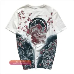 Футболка Supzoom мужская с вышивкой "Карп тату", хлопок, короткий рукав