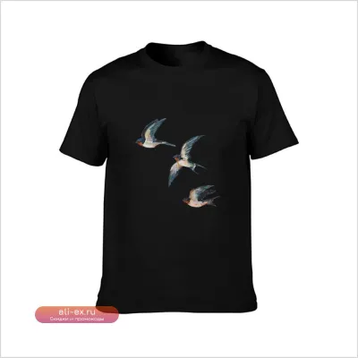 Футболка Three Swallows Аниме для мужчин