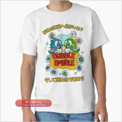 Футболка с драконами из Bubble Bobble 1986