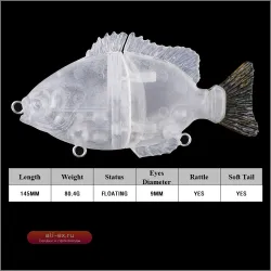 Chan'sHuang 3шт. некрашеные заготовки плавающие воблеры 14.5см 80.4г с погремушкой