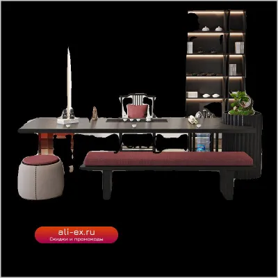 Стол для чаепития XYY из массива дерева, большой, в стиле легкой роскоши, простой, современный, черная серия