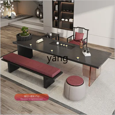 Стол для чаепития XYY из массива дерева, большой, в стиле легкой роскоши, простой, современный, черная серия