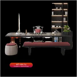 Стол для чаепития XYY из массива дерева, большой, в стиле легкой роскоши, простой, современный, черная серия