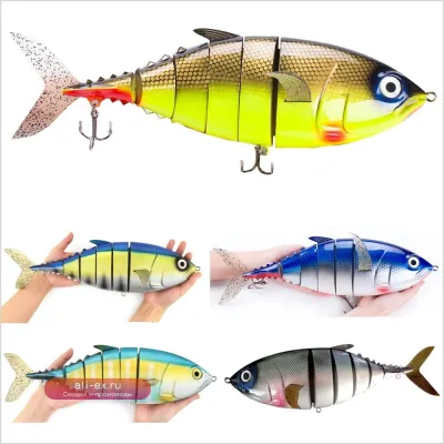 Крупная 410мм 1000г приманка для тунца, 6-секционная, воблер, плавающая, многосуставная, жесткая, тонущая, бионическая