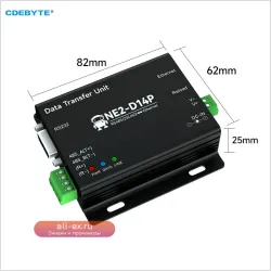 NE2-D14P: RS485/RS232/RS422 к Ethernet сервер CDEBYTE с изоляцией, DC8-28V, Modbus TCP RTU MQTT, AT Command