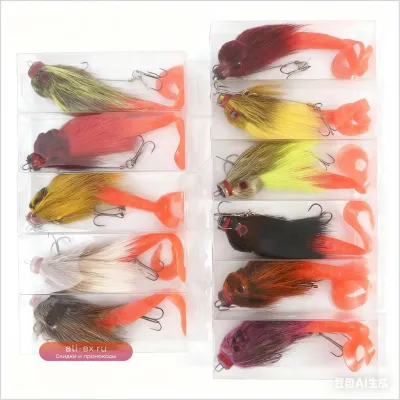 Мягкая приманка-свимбейт 50г 22см с 3D глазами и имитацией оленьего волоса для пресноводной и морской рыбалки на сома, лосося и мускуса