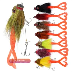 Мягкая приманка-свимбейт 50г 22см с 3D глазами и имитацией оленьего волоса для пресноводной и морской рыбалки на сома, лосося и мускуса