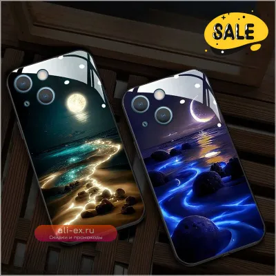 Светящийся чехол для iPhone 11 Pro Max, XR, XS Max, 6, 7, 8 Plus с эффектом метеоритного дождя и LED подсветкой