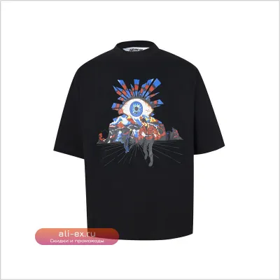 Oversized футболка House of Errors Black, хлопок, свободный силуэт, унисекс, принт