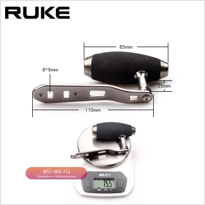 Ручка для спиннинга RUKE New Design с вращающейся ручкой Eva, металлическая, 8x5 мм