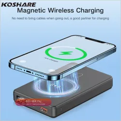 KOSHARE Outdoor Мини магнитная беспроводная портативная зарядка Power Bank Li-Ion с LED индикатором