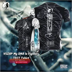 Футболка Vszap для тайского бокса: растяжимая, быстросохнущая, для фитнеса, ММА, бега, тренировок (мужская)