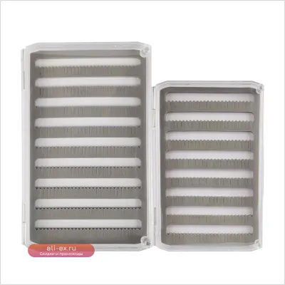 Прозрачный пластиковый бокс для рыбалки с двумя типами пеноматериала (2 шт.)