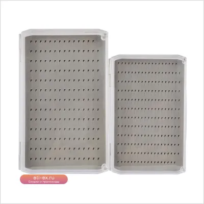 Прозрачный пластиковый бокс для рыбалки с двумя типами пеноматериала (2 шт.)