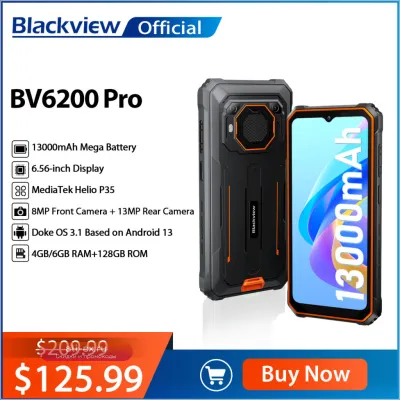Blackview BV6200 Pro: Защищенный смартфон Android 13, 6.56", Helio P35, 6GB+128GB, батарея 13000 мАч, быстрая зарядка 18W, NFC