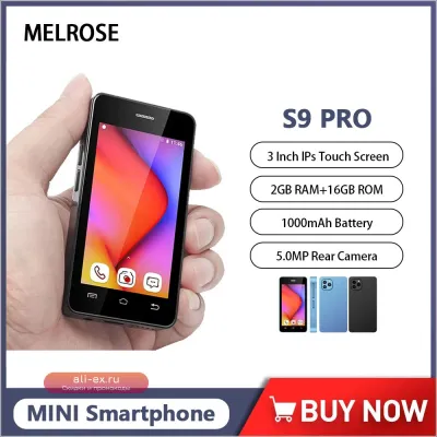 Melrose S9 Pro: Ультратонкий мини-смартфон 3" на Android, 2GB+16GB, 5MP, 1000mAh, 3G